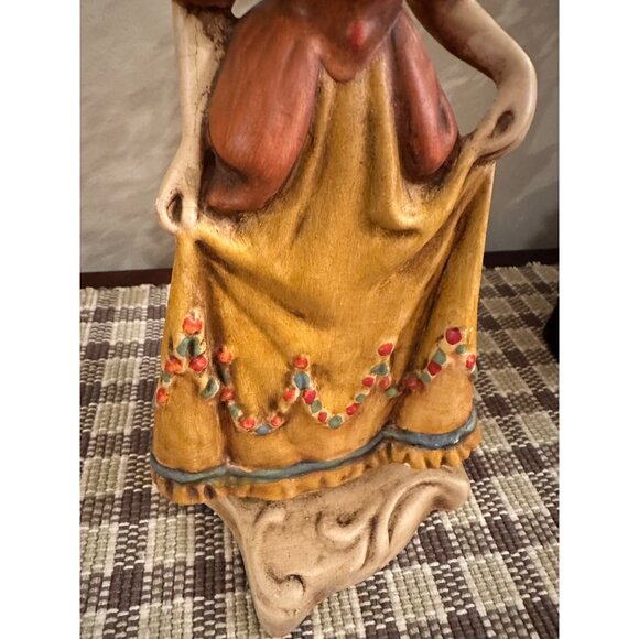 Vintage Chalkware Figurines Colonial Early American Man & Woman New Art Wares - Picture 11 of 13